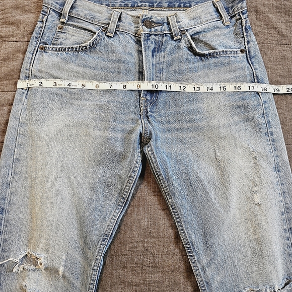 Levis | 505C Orange Tab Cropped Distressed Straight Leg Jeans Heat Stroke Sz 4 - Picture 8 of 15